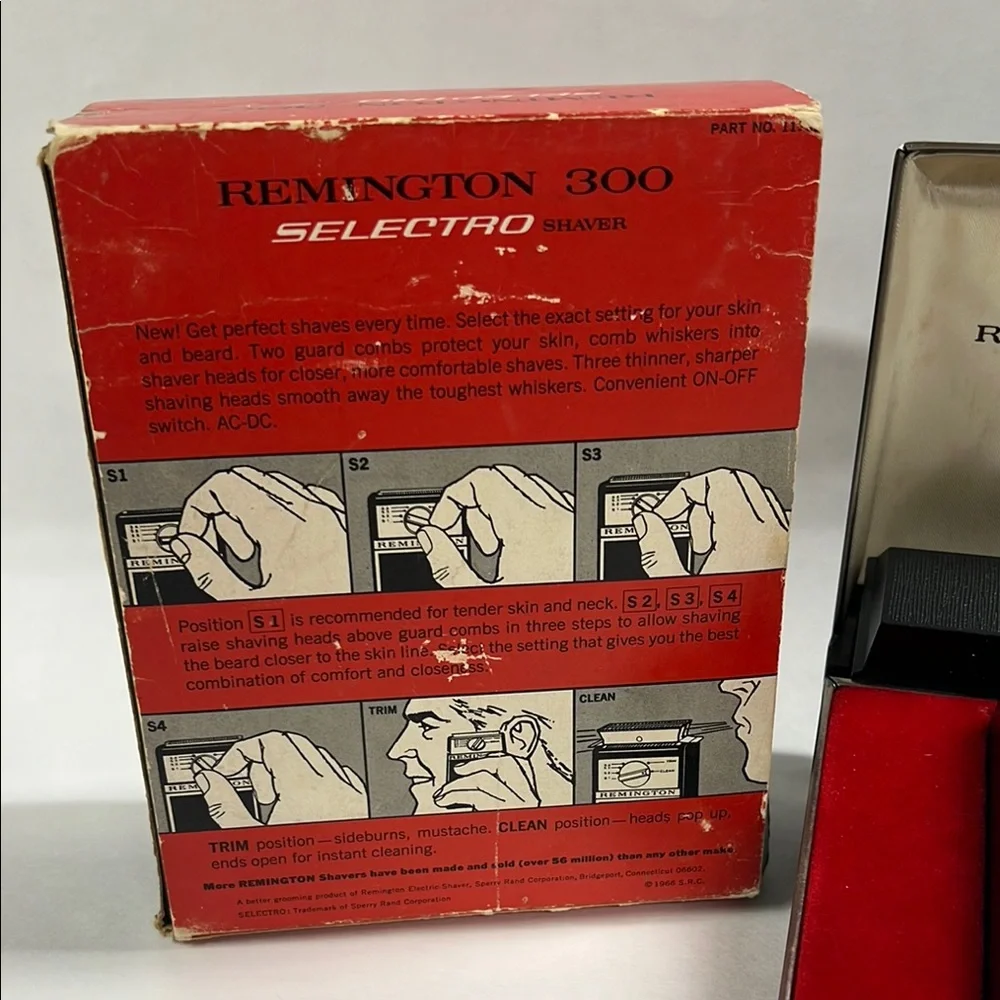 Remington 300 Selectro Vintage Shaver - Black and Silver